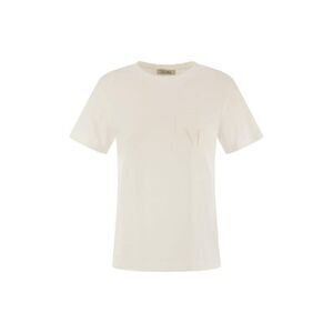 S MAX MARA Women's Cotton T-Shirt with Embossed Logo Women WHITE T-Shirts & Tops
